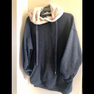 Aerie (Charcoal) Sweatshirt with Sherpa hoodie.